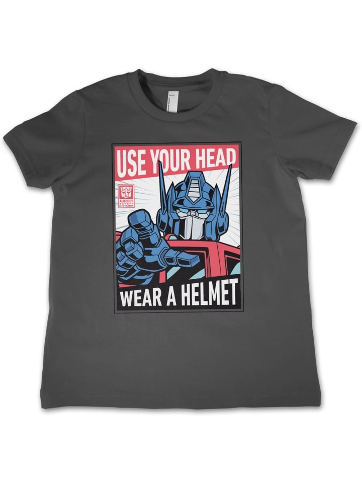

Футболка Use Your Head Wear A Helmet Kids Tee серого цвета Transformers, Серый, Футболка Use Your Head Wear A Helmet Kids Tee серого цвета Transformers