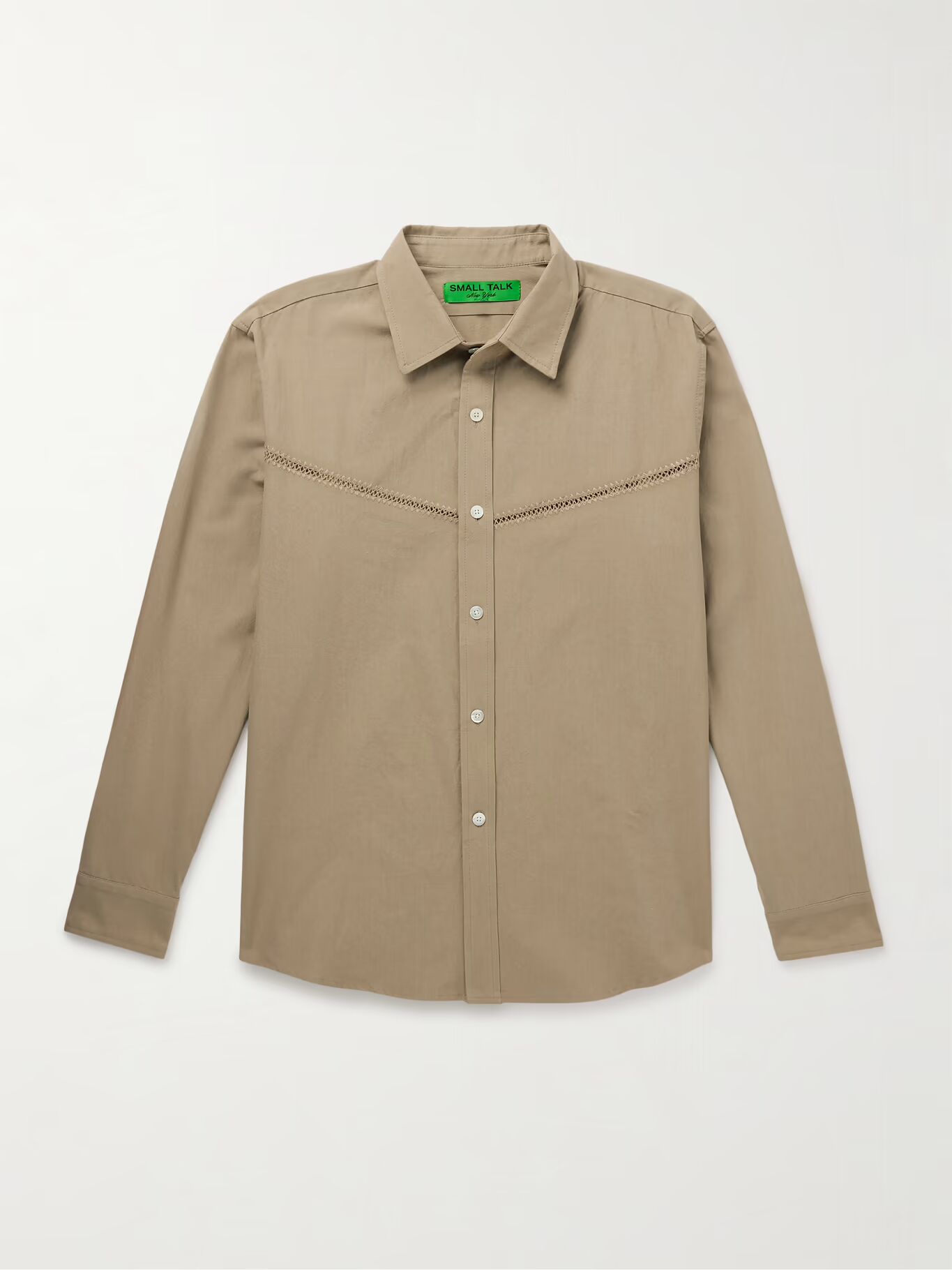 

Рубашка из хлопка и поплина с отделкой крючком SMALL TALK, цвет Mushroom