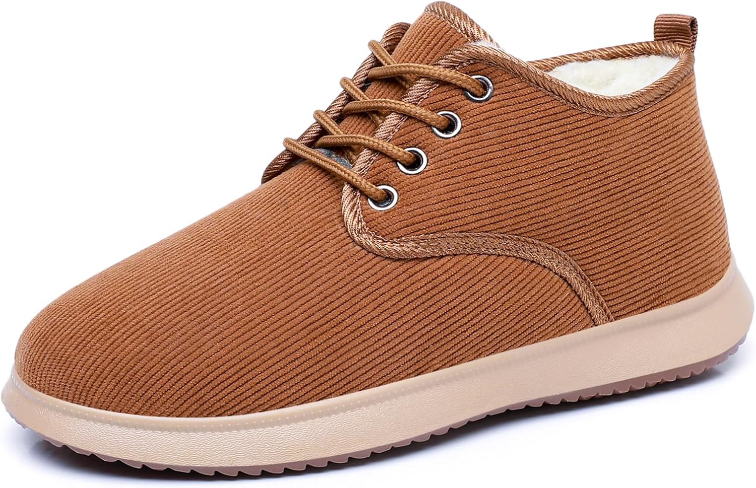 

Унисекс зимние ботинки на шнуровке - круглый носок, утепленные мехом, теплые ботильоны, стойкие к скольжению, повседневная обувь для ходьбы для женщин и мужчин Generic, Coffee Us Women 5