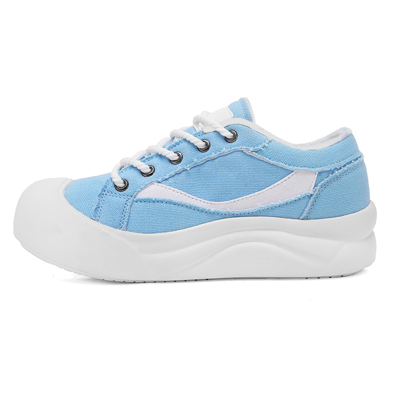 

GQWE Антискользящие износостойкие низкие кеды унисекс 2409 бело-голубые, цвет 2409 White Blue