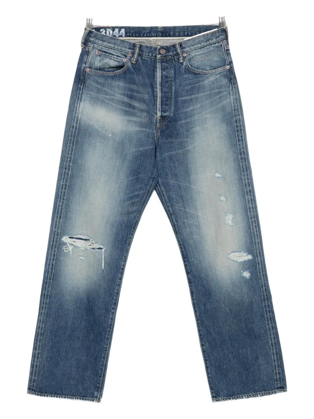 

Потертые джинсы visvim, синий