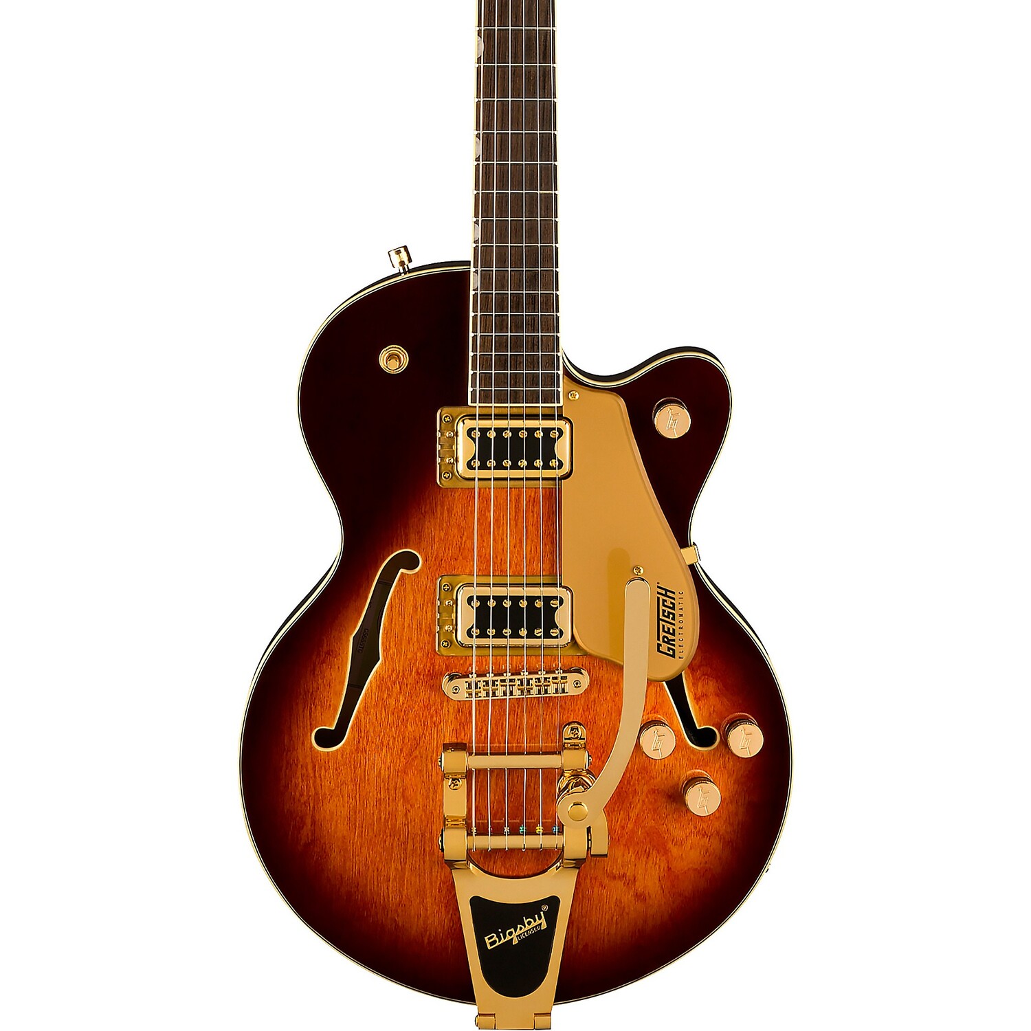 

Gretsch Guitars G5655TG Электроматический центральный блок Jr. Single-Cut с электрогитарой Bigsby Single Barrel Burst