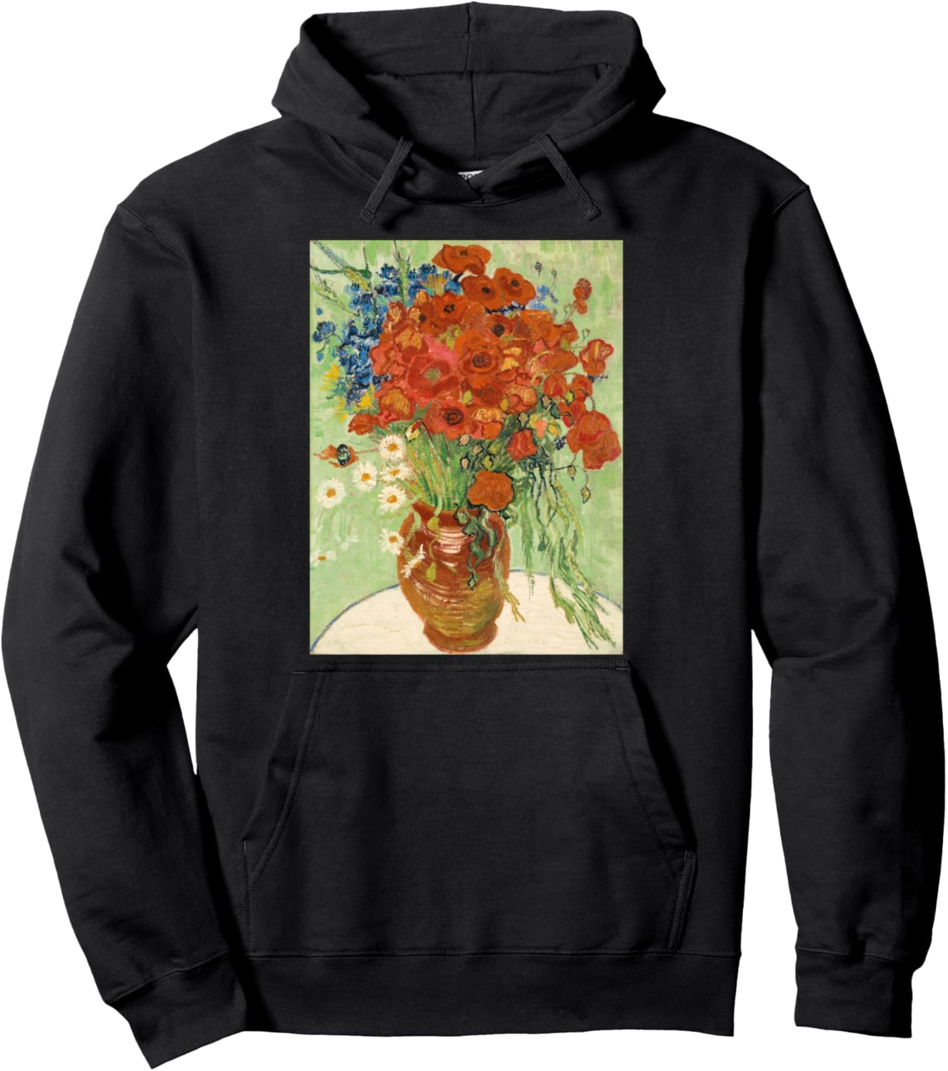 

Худи с изображением вазы с ромашками и маками Винсента ван Гога Vintage Images, черный
