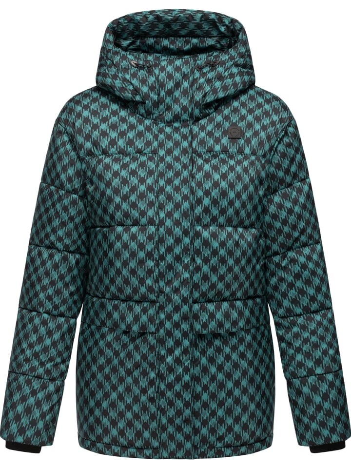

Пуховик ragwear Wikesh Print, цвет ocean green