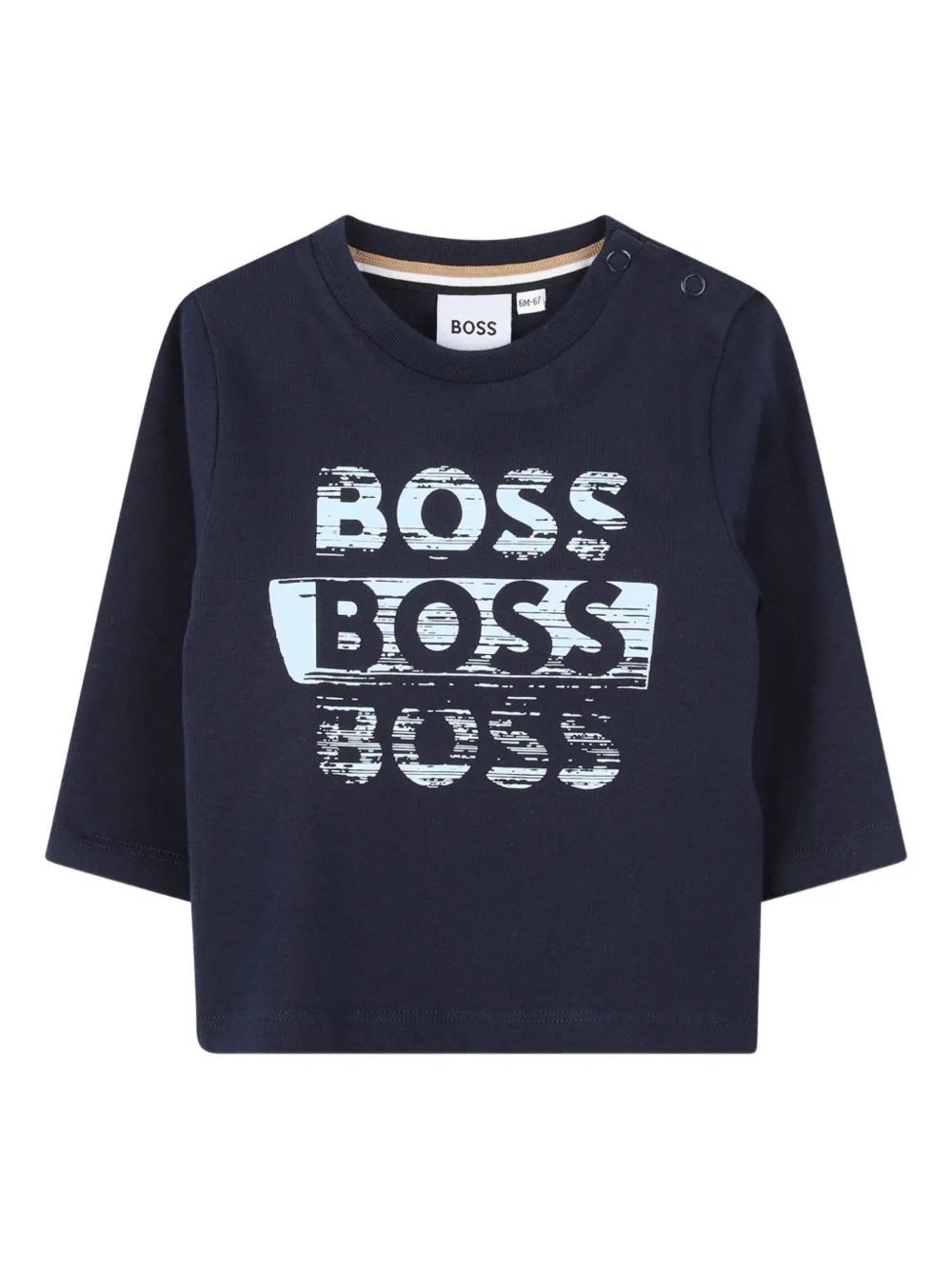 

Лонгслив с логотипом BOSS Kidswear, синий