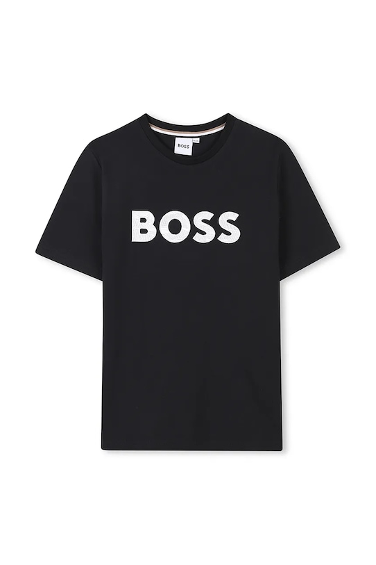 Детская хлопковая футболка Boss, черный — фото 2
