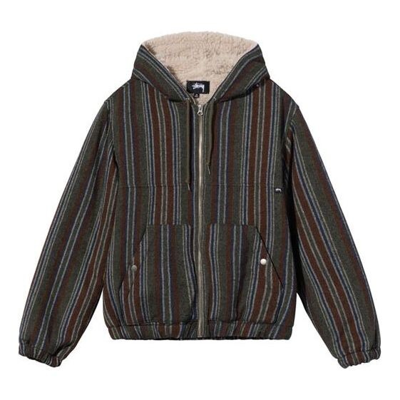 

Куртка wool stripe work jacket 'brown' Stussy, коричневый