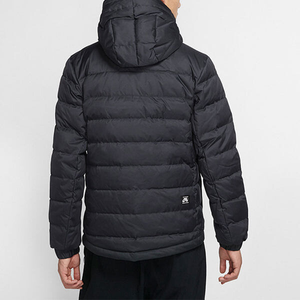 Пуховик Nike SB Skateboard Stay Warm Windproof Casual Sports hooded down Jacket Black, черный — фото 4
