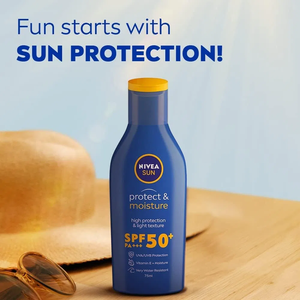 Лосьон после загара NIVEA Sun Protect and Moisture SPF 50, 75 мл, синий — фото 3