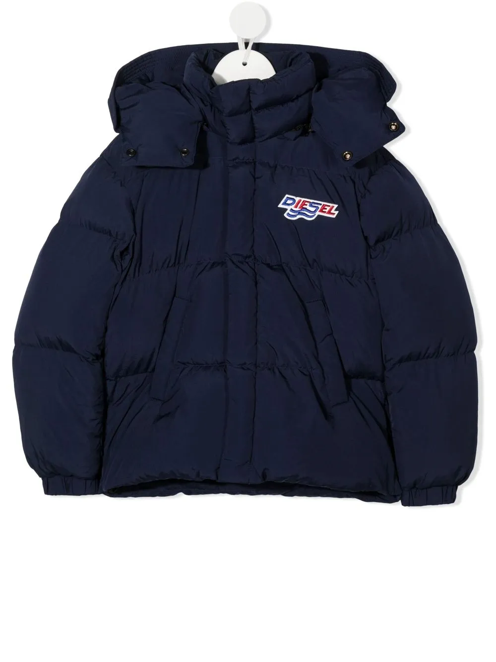 

Пуховик с капюшоном Diesel Kids, синий