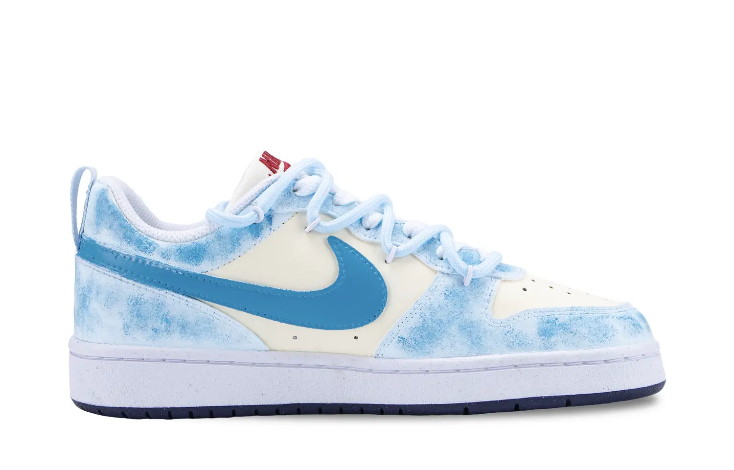 Nike Детские скейтборд-кроссовки Court Borough Jade Sea Silver Mane с противоскользящей амортизацией и устойчивостью к истиранию, цвет Ice Blue — фото 4