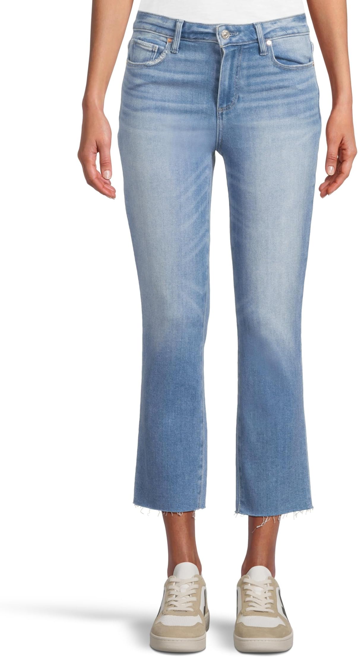 

Джинсы Paige Cindy Crop Seamed Belt Loops Raw Hem in Mesmerize, Mesmerize