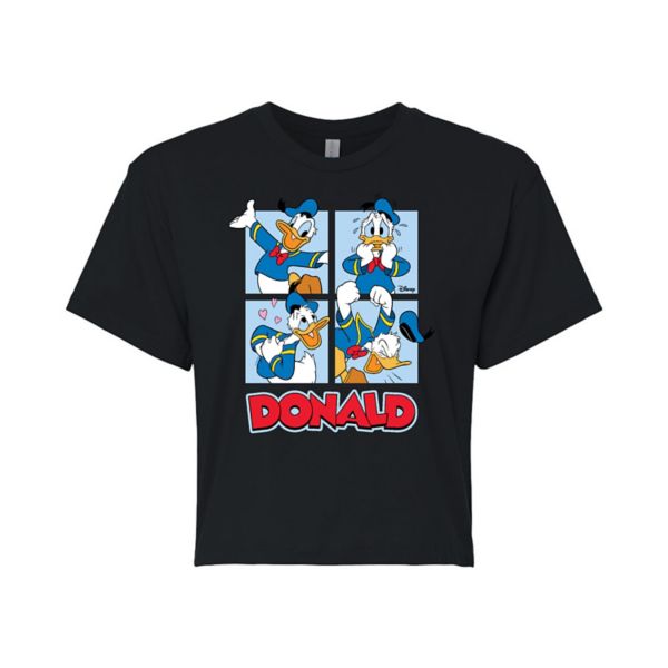 

Футболка с принтом Donald Duck Juniors укороченная Disney, черный