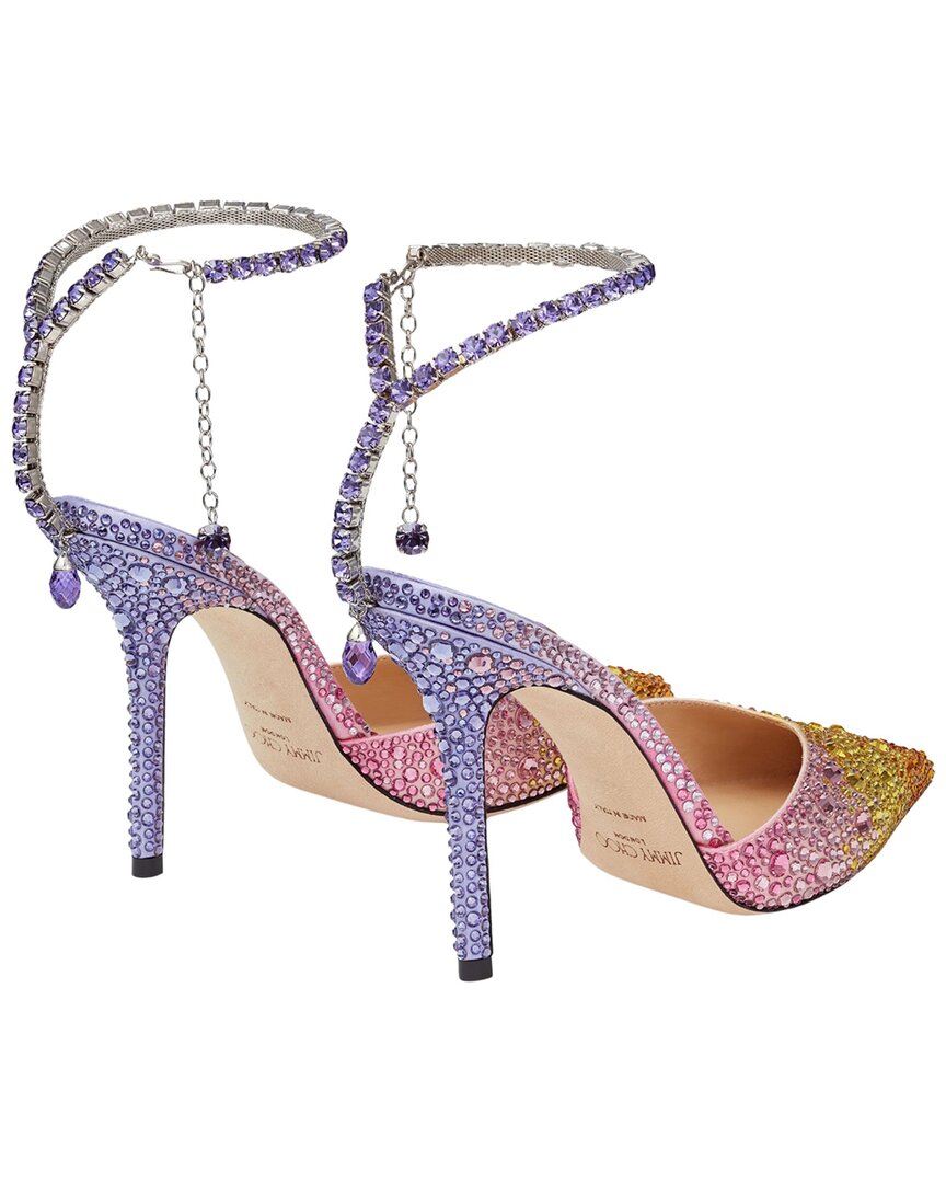 Джимми Чу Saeda 100 Замшевые босоножки-лодочки Jimmy Choo, мультиколор — фото 3