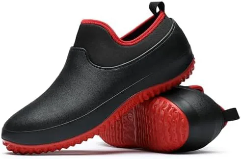 

Мужские водонепроницаемые противоскользящие туфли шеф-повара, обувь для работы с едой на кухне, легкие туфли без шнурков, подходящие для кемпинга и работы в саду LETCLOCOM, красный