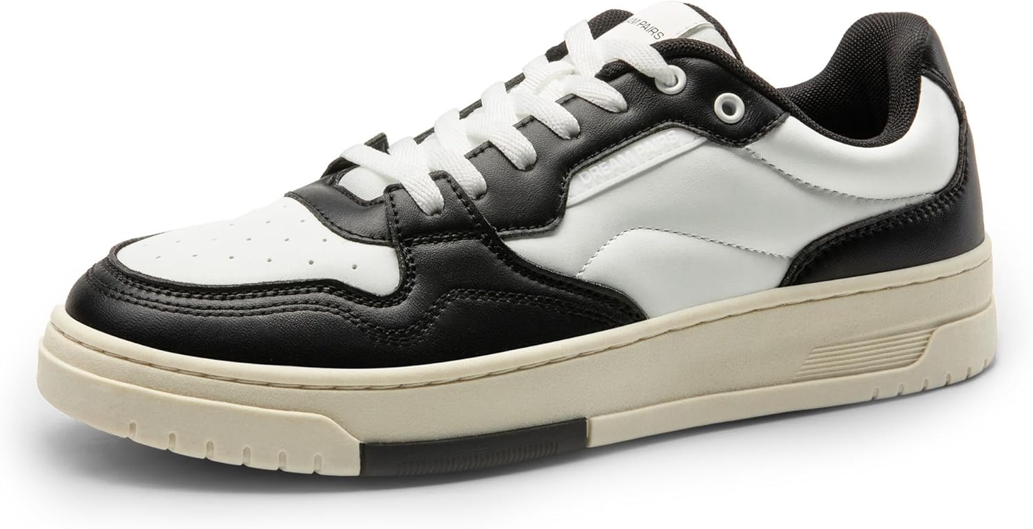 

Мужские повседневные кроссовки DREAM PAIRS на шнуровке, с отделкой в стиле скейт, удобные ретро-кроссовки, белый/черный