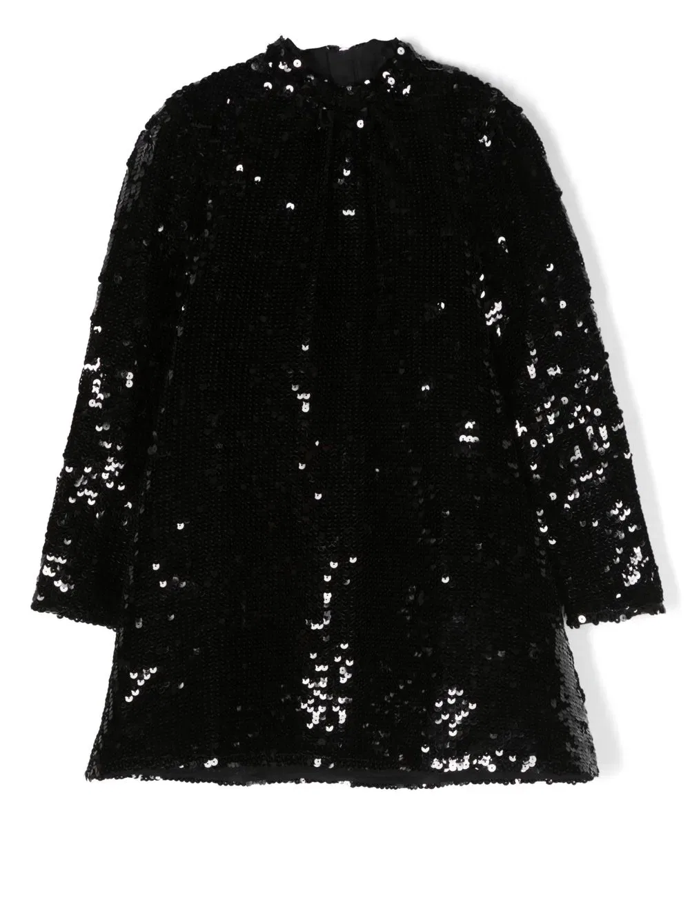 Платье с воротником-стойкой, украшенное пайетками Zadig & Voltaire Kids, черный