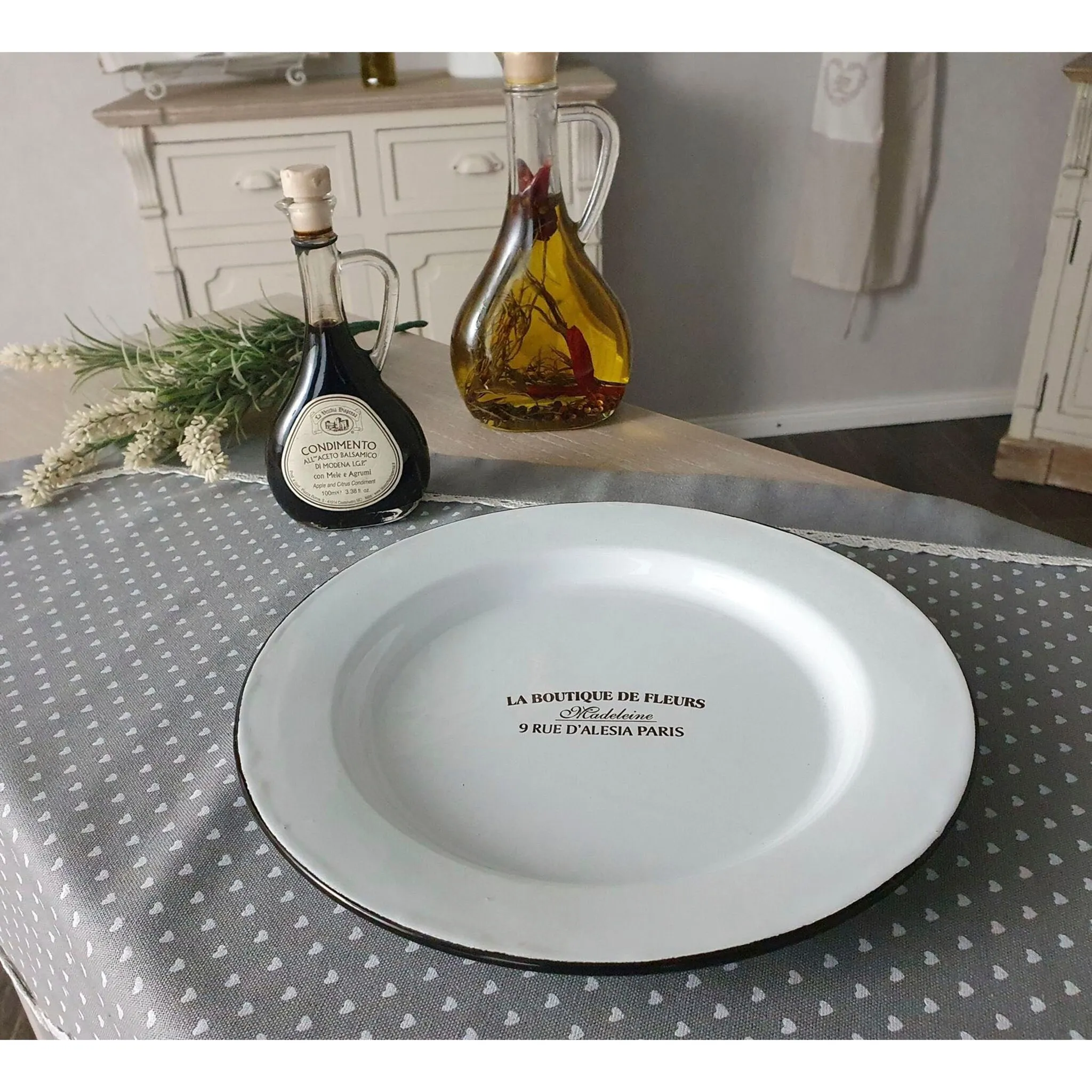 

Тарелка Ambiente House «Тарелка эмалированная в античном белом цвете», (1 шт.) Ambiente Haus, белый