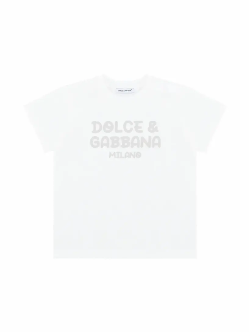

Хлопковая футболка с логотипом Dolce&Gabbana, белый