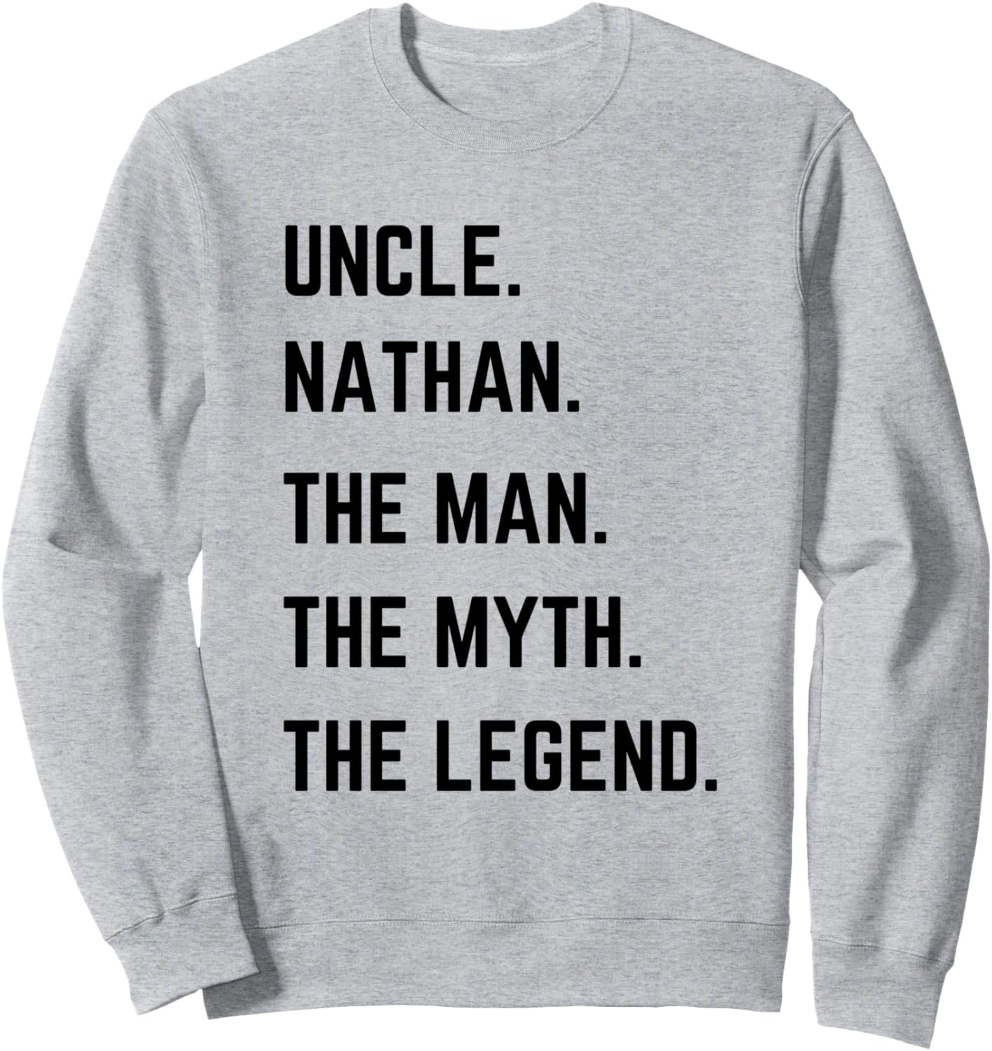 

Толстовка ко Дню отца «Дядя Натан: Человек, Миф, Легенда» Uncle The Man The Myth The Legend Mens Gifts, серый