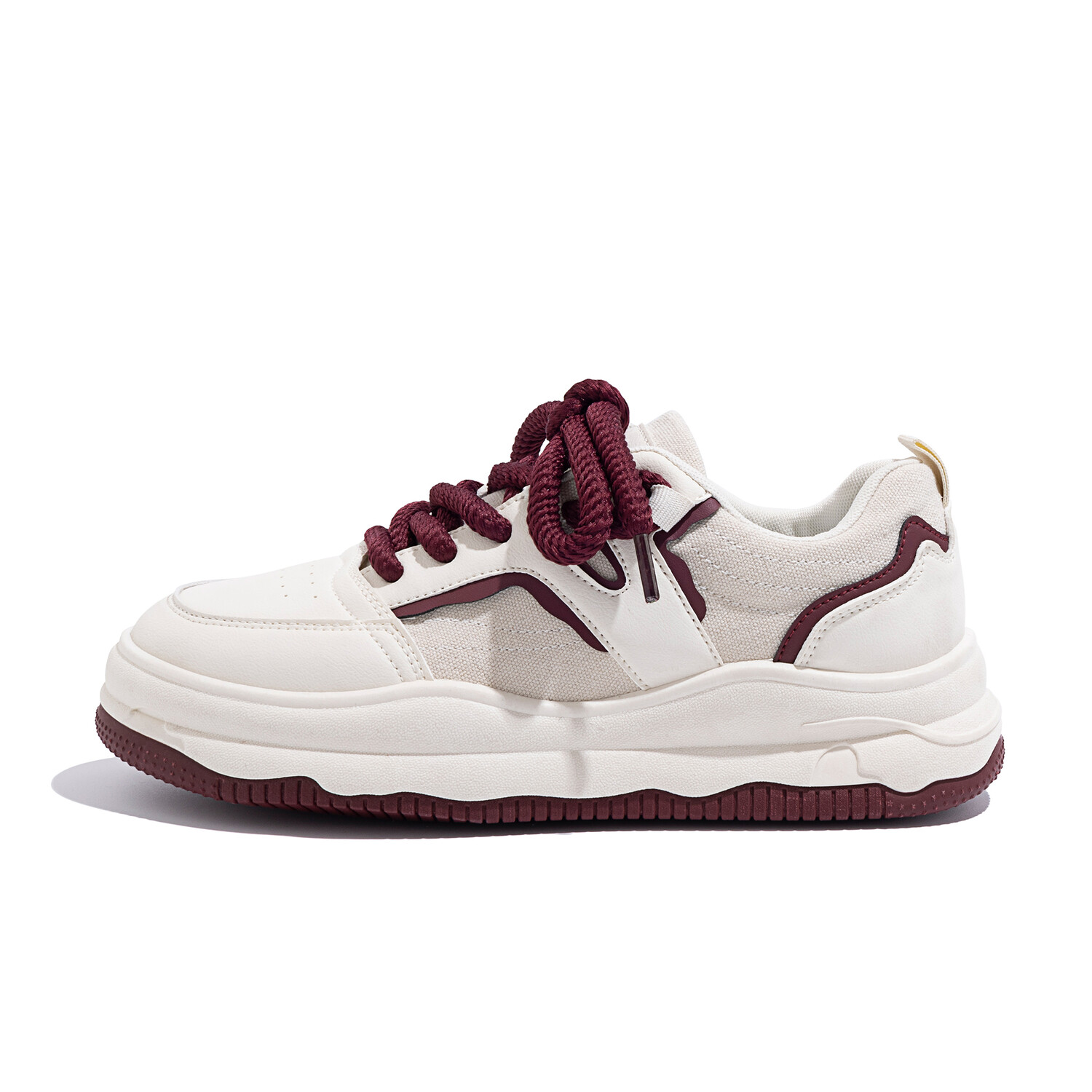 

Кроссовки HUANQIU Skateboarding Shoes Men Low-top Beige/Burgundy, цвет Burgundy