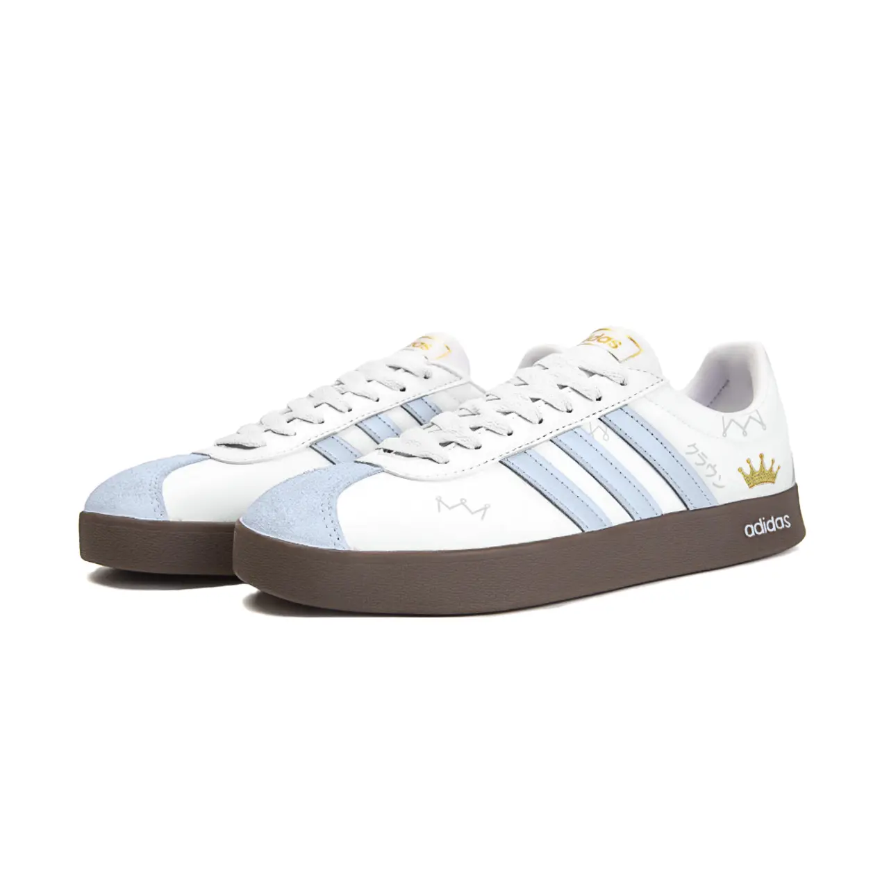 Adidas ВЛ Корт 2.0 скейтерские кроссовки унисекс низкие бело-голубые, цвет White Blue — фото 4
