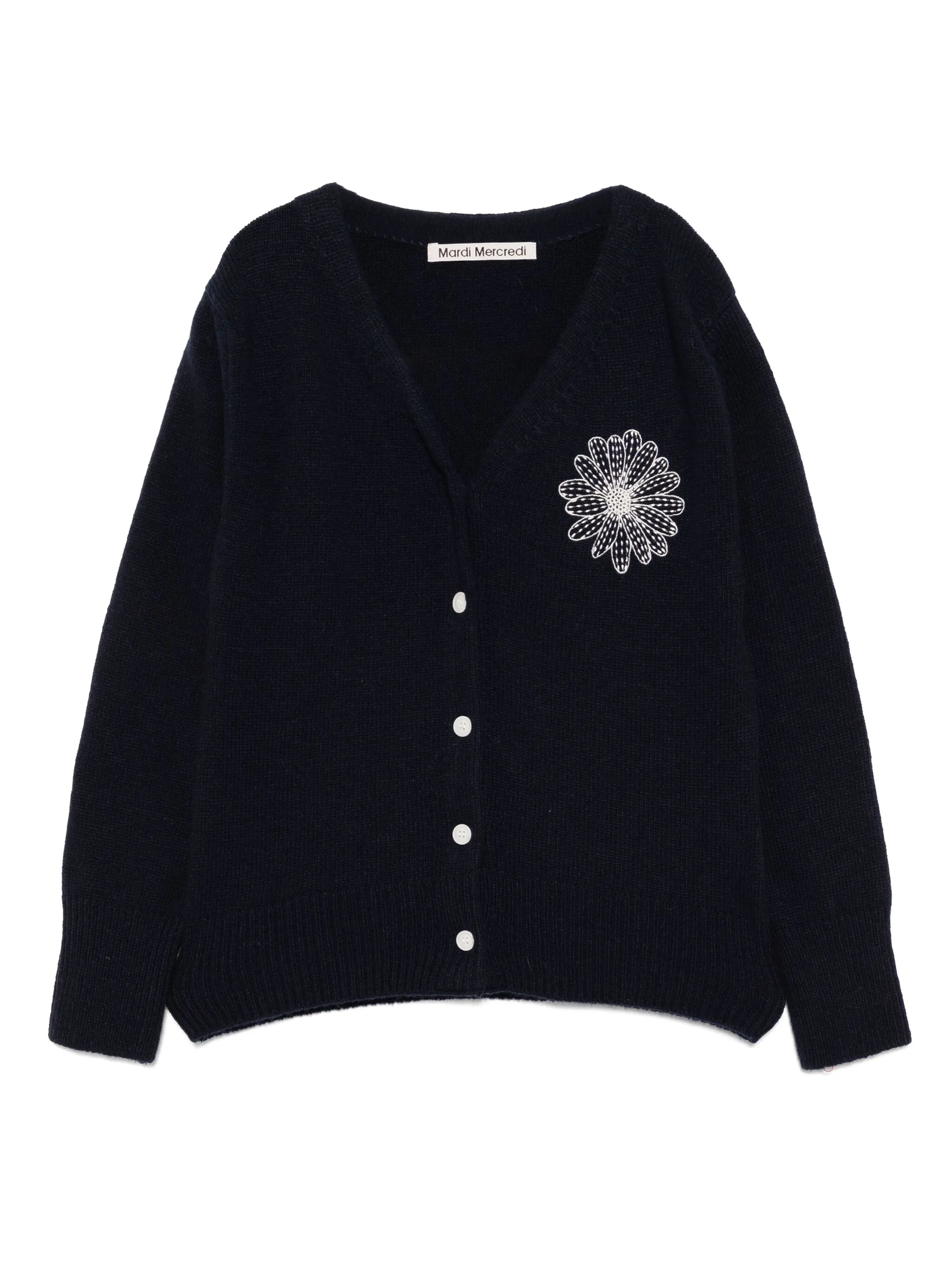 

Кардиган с вышитым логотипом Mardi Mercredi Les Petites, синий