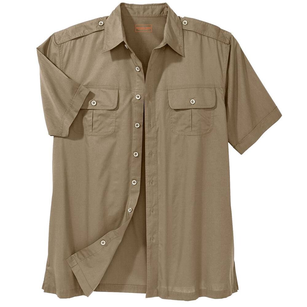 

Мужская рубашка-пилот с короткими рукавами Boulder Creek By Kingsize Big & Tall, цвет Dark Khaki