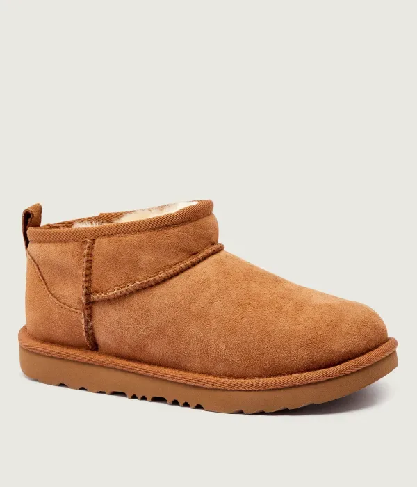 Классические ультраминиатюрные зимние ботинки Ugg, коричневый