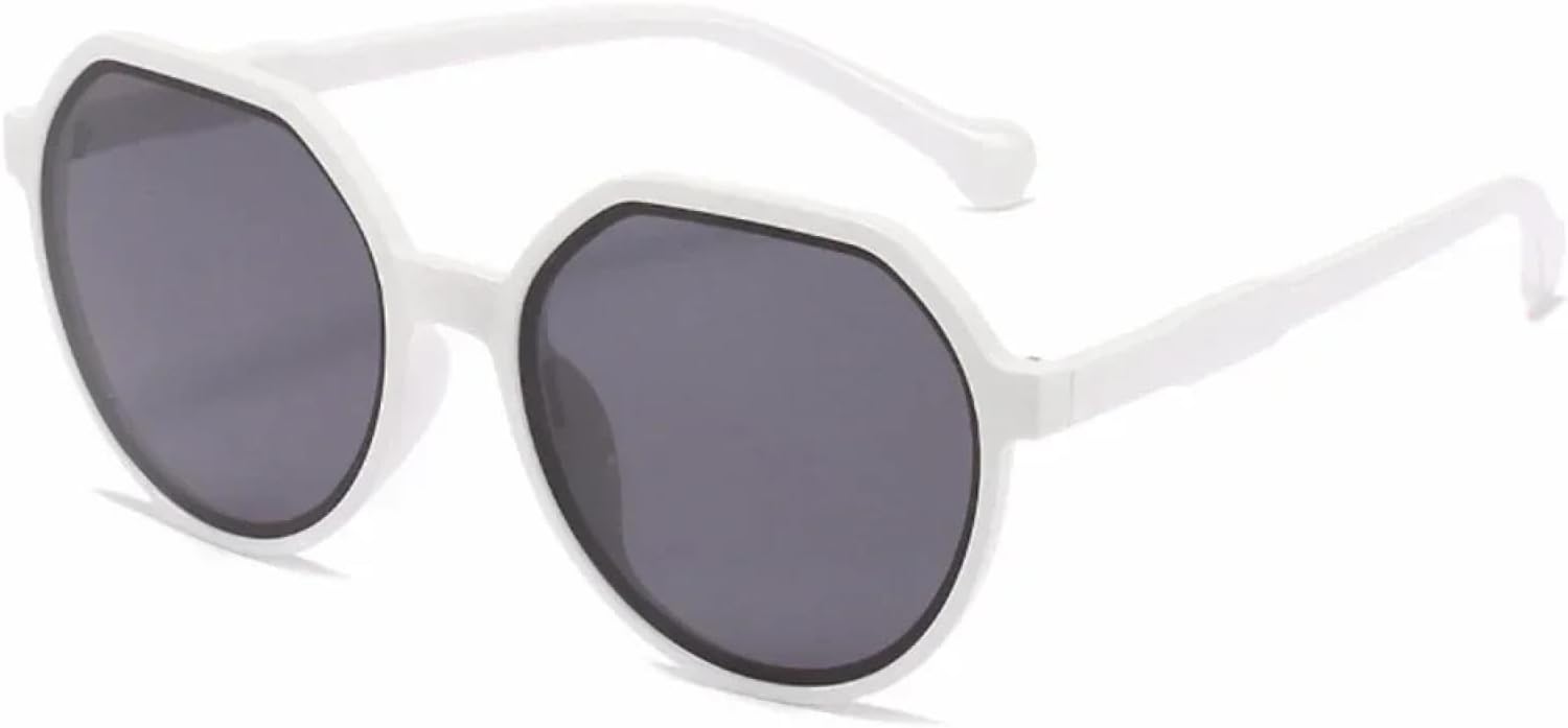 

Солнцезащитные очки с защитой от УФ-излучения UV400 | Круглая оправа, большая оправа | Для женщин и мужчин, для занятий спортом на открытом воздухе и вождения DSVIGF, White-gray