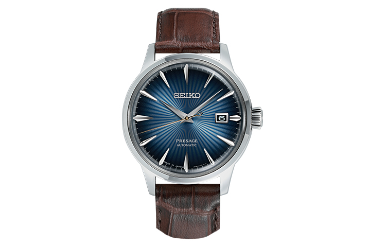 

SEIKO Часы Mechanical Movement Leather Strap Watch 40.5mm Men's Watch Blue Dial SRPK15J1, Blue Dial