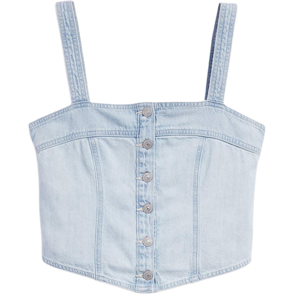 

Укороченный топ из денима Drea Levis, синий