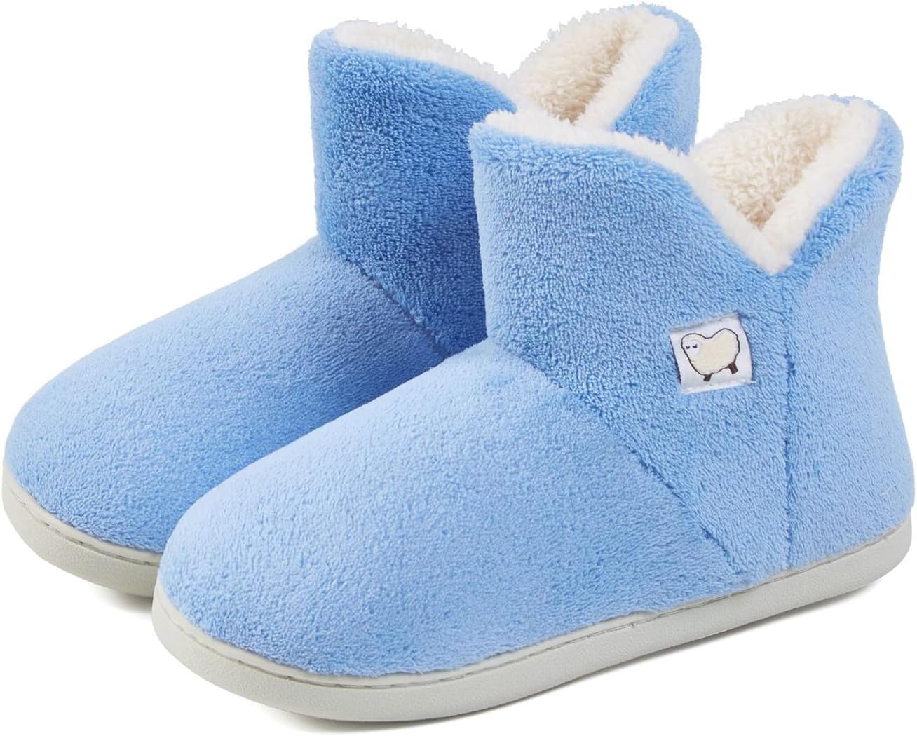 

Женские угги-тапочки, пушистые теплые тапочки с памятью формы, мягкие комфортные ботинки с противоскользящей подошвой, тапочки с флисовой подкладкой, пушистые домашние туфли, обувь для прогулок внутри и снаружи дома Rianclud, синий