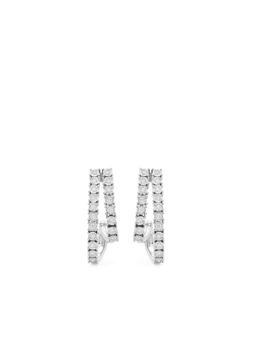 

Серьги-кольца Ava Bea из белого золота с бриллиантами Dana Rebecca Designs, серебяный