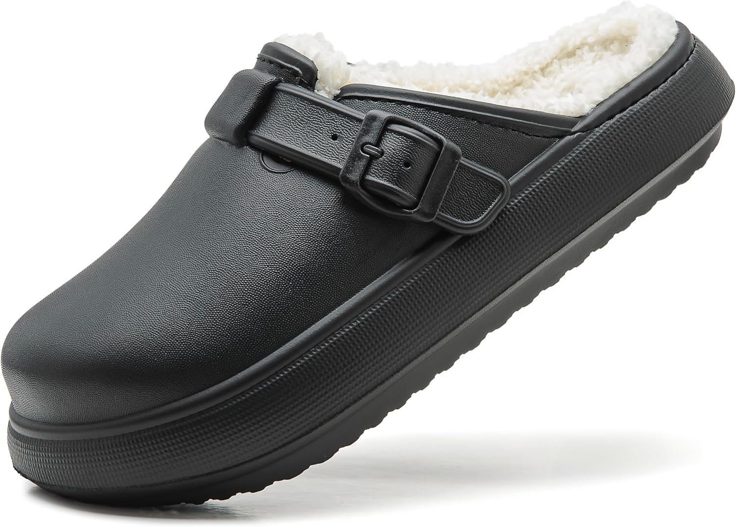 

VENECORE Ellis Классические сабо с меховой подкладкой, водонепроницаемые зимние пушистые тапочки для женщин и мужчин, для дома и улицы, черный