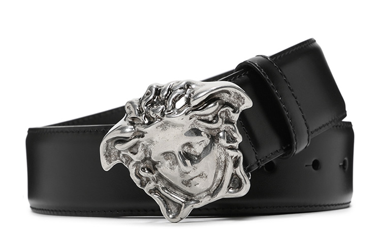 Ремень мужской из кожи коровы Medusa шириной 3,8 см VERSACE, черный — фото 4