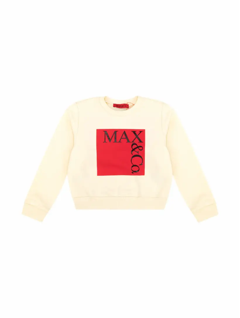 

Хлопковый свитшот с принтом Max&Co, белый