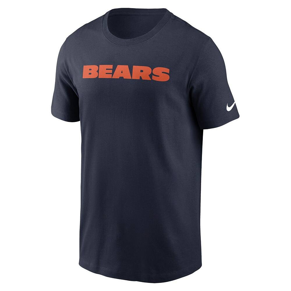 Мужская темно-синяя футболка Nike Chicago Bears Primetime Wordmark Essential, цвет Brs Navy — фото 3