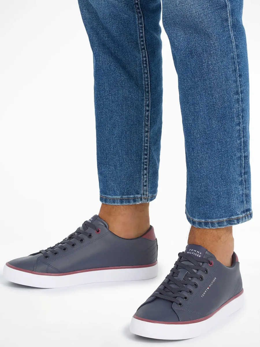 Кроссовки Tommy Hilfiger "TH HI VULC CORE LOW LEATHER ESS", синий — фото 2
