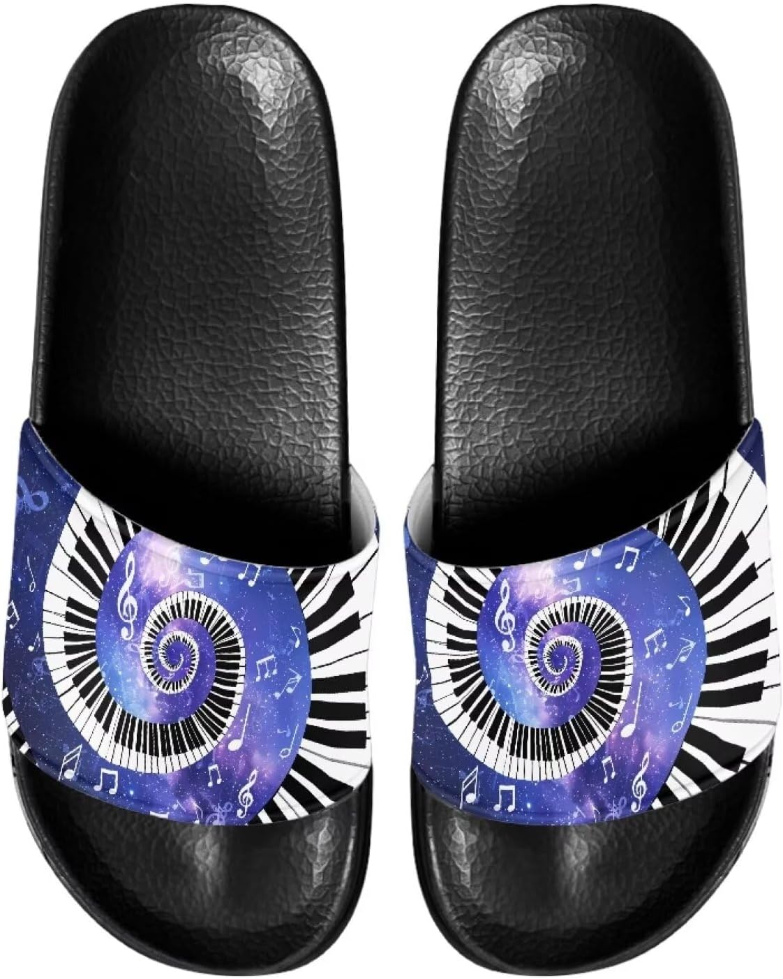 

Сланцы для женщин на плоской подошве с открытым носком, удобные пляжные сандалии, тапочки Judentidos, Piano Keys Music Notes