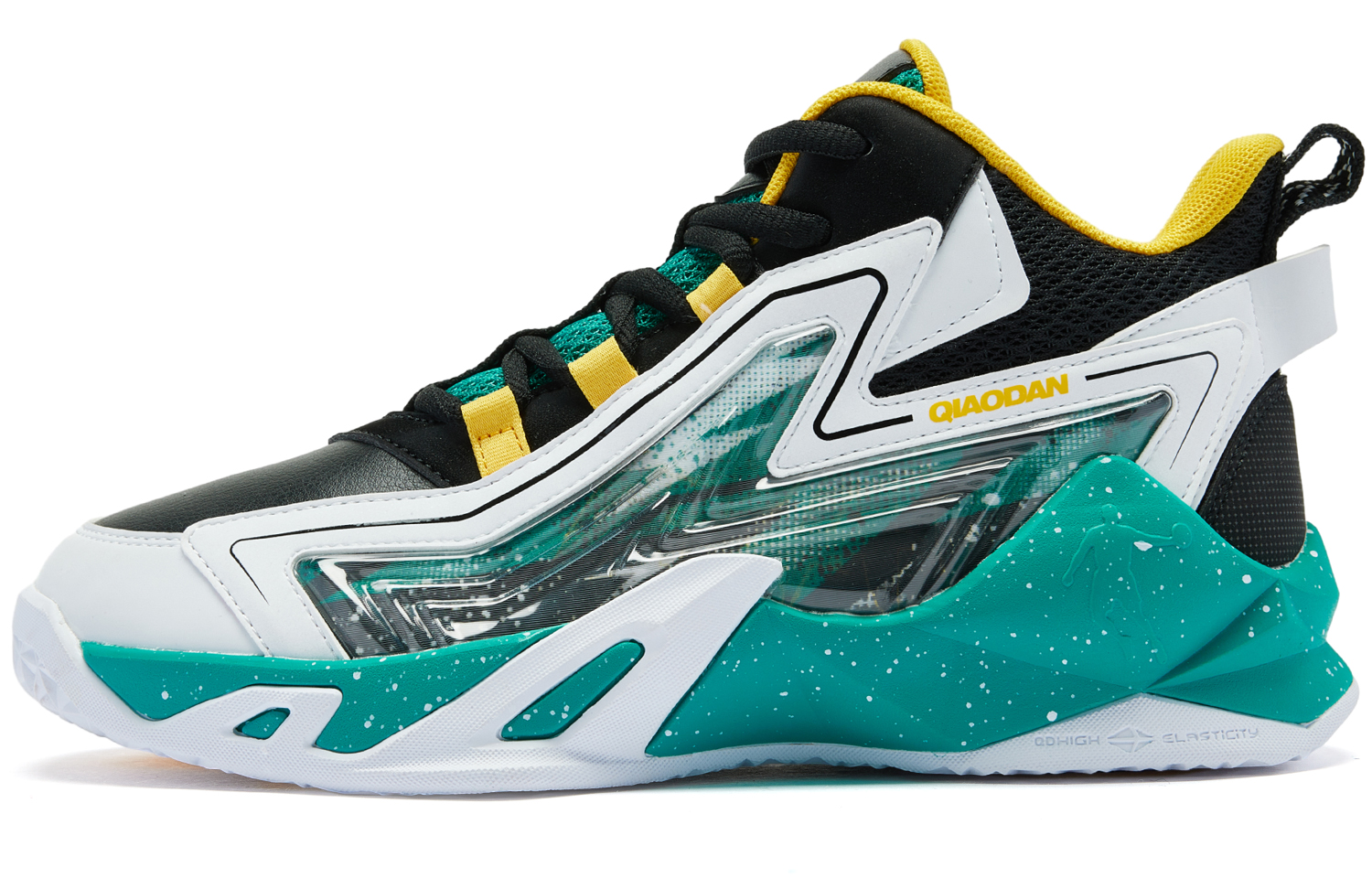 

Детские баскетбольные кроссовки с высоким берцем, износостойкие, противоскользящие, для подростков QIAODAN, черный