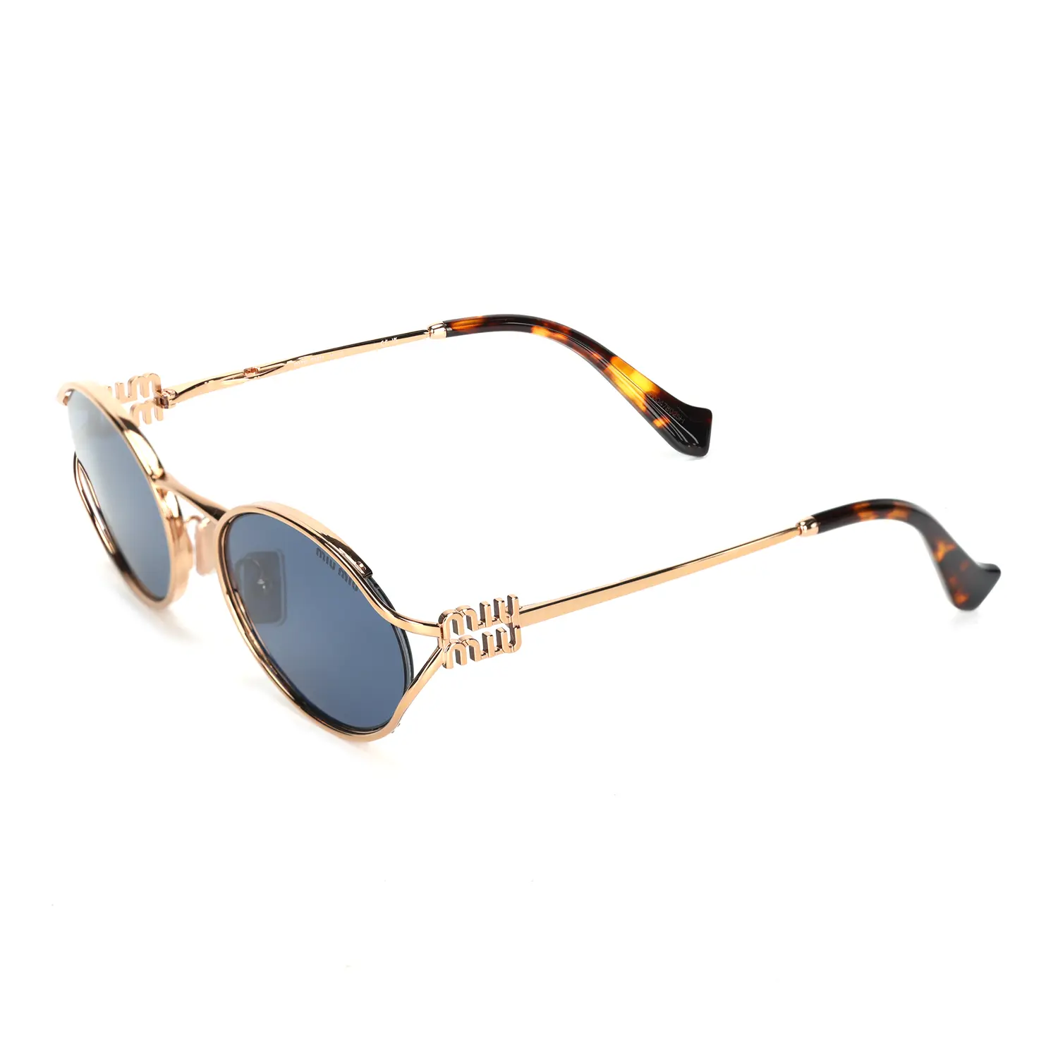 

MIU MIU Овальные солнцезащитные очки с логотипом, Rose Gold