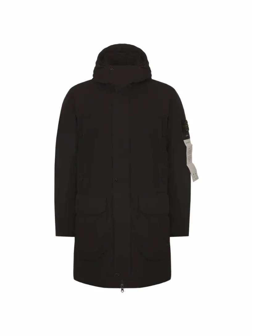 

Пуховик с логотипом Stone Island, черный