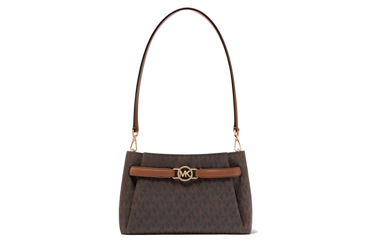 

Женская сумка через плечо из искусственной кожи темно-коричневого и бежевого цветов MICHAEL KORS
