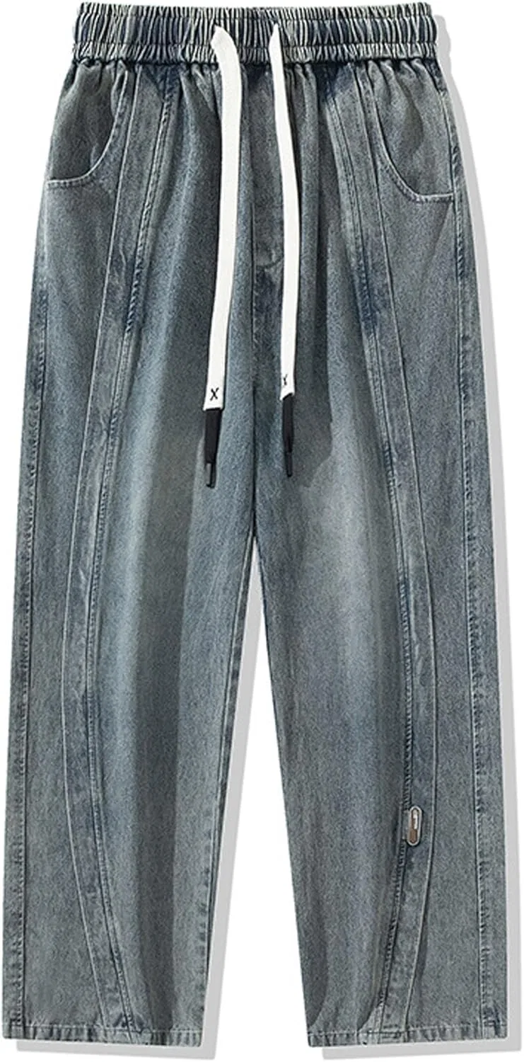 Джинсы свободные Men's Hip Hop, Retro Blue — фото 4