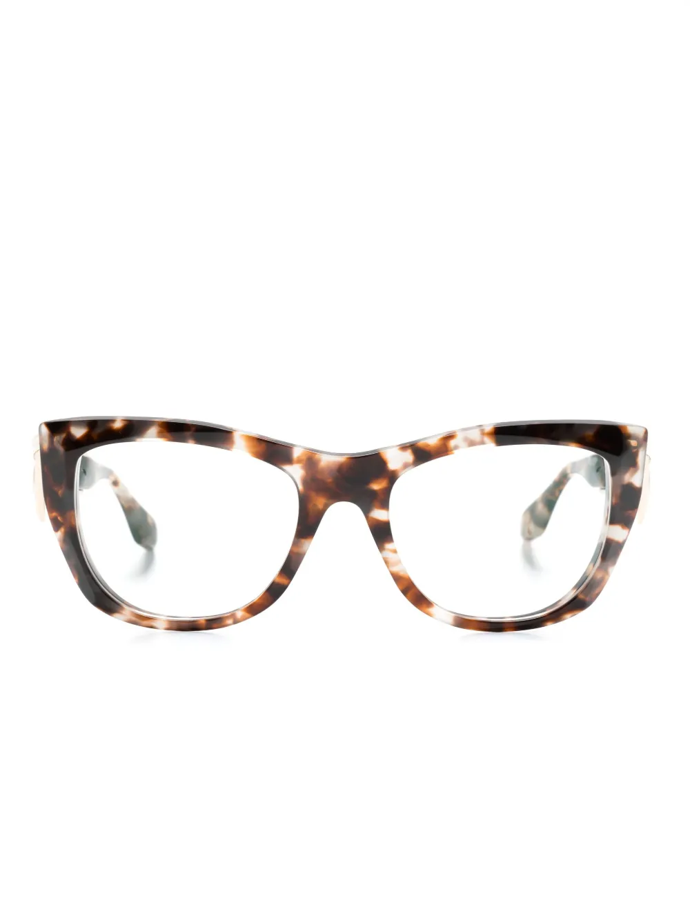 

Очки в оправе 'кошачий глаз' черепаховой расцветки Dita Eyewear, коричневый