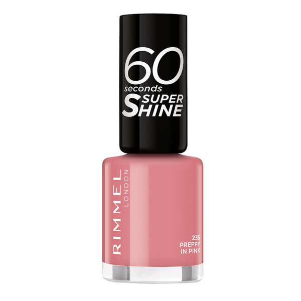 

Быстросохнущий лак для ногтей 235 preppy в розовом цвете, 8 мл Rimmel 60 seconds super shine, цвет 235