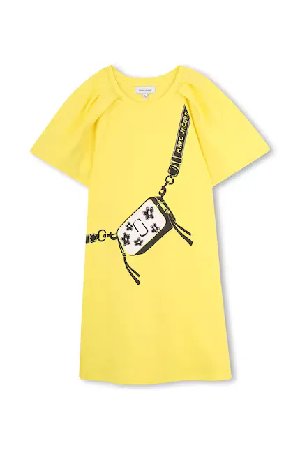 Платье для девочки из хлопка Marc Jacobs, желтый — фото 2