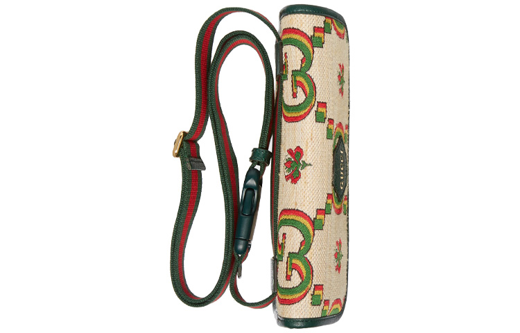 GUCCI Сумка через плечо из жаккардовой ткани, кроссбоди, слинг, поясная сумка Unisex Beige/Green — фото 4