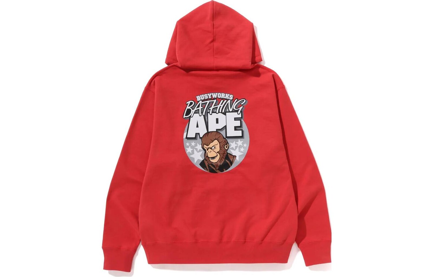 Толстовка-пуловер свободного кроя с принтом BAPE Ape A Bathing Ape, серый — фото 2